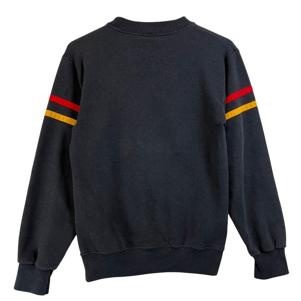 Vintage 80's Disney Disneyland Mickey Mouse Sweatshirt Small Striped Sleeves - Picture 2 of 10